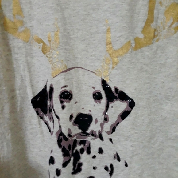 Crown & Ivy Christmas Puppy Reindeer shirt Size M - Picture 3 of 4